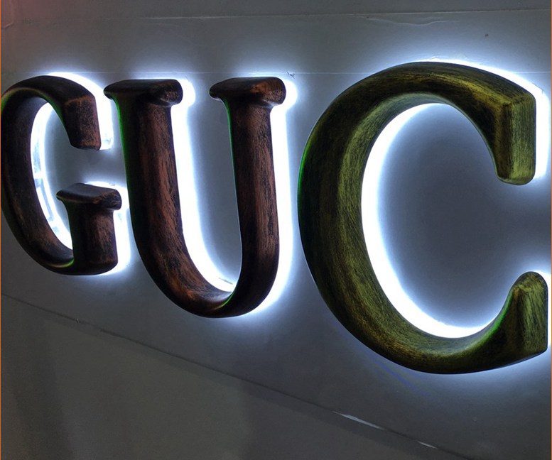 Antique Brone Color Custom 3D Backlit Illuminated Letters 277